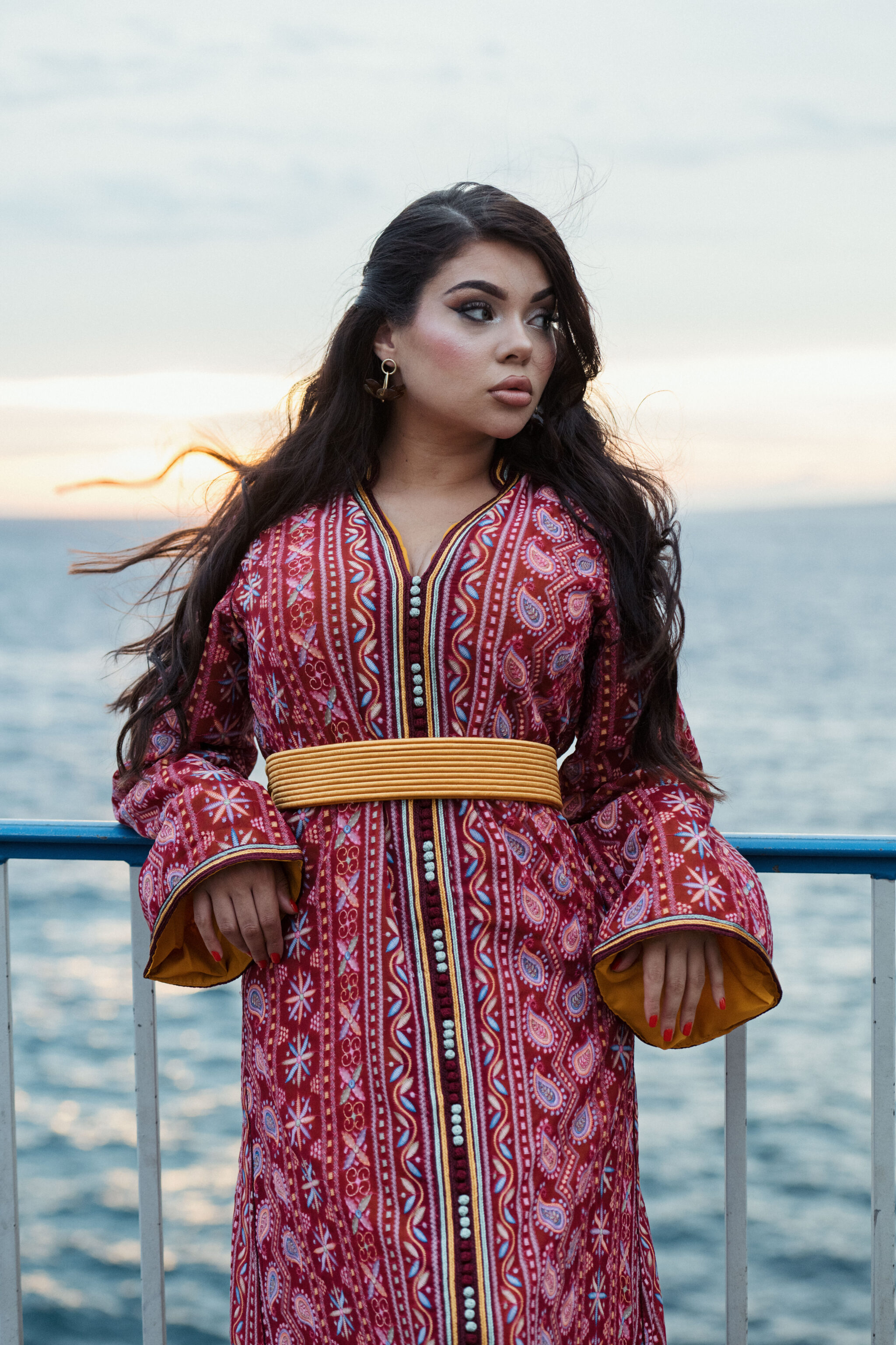 CAFTAN SAREE – BORDEAUX