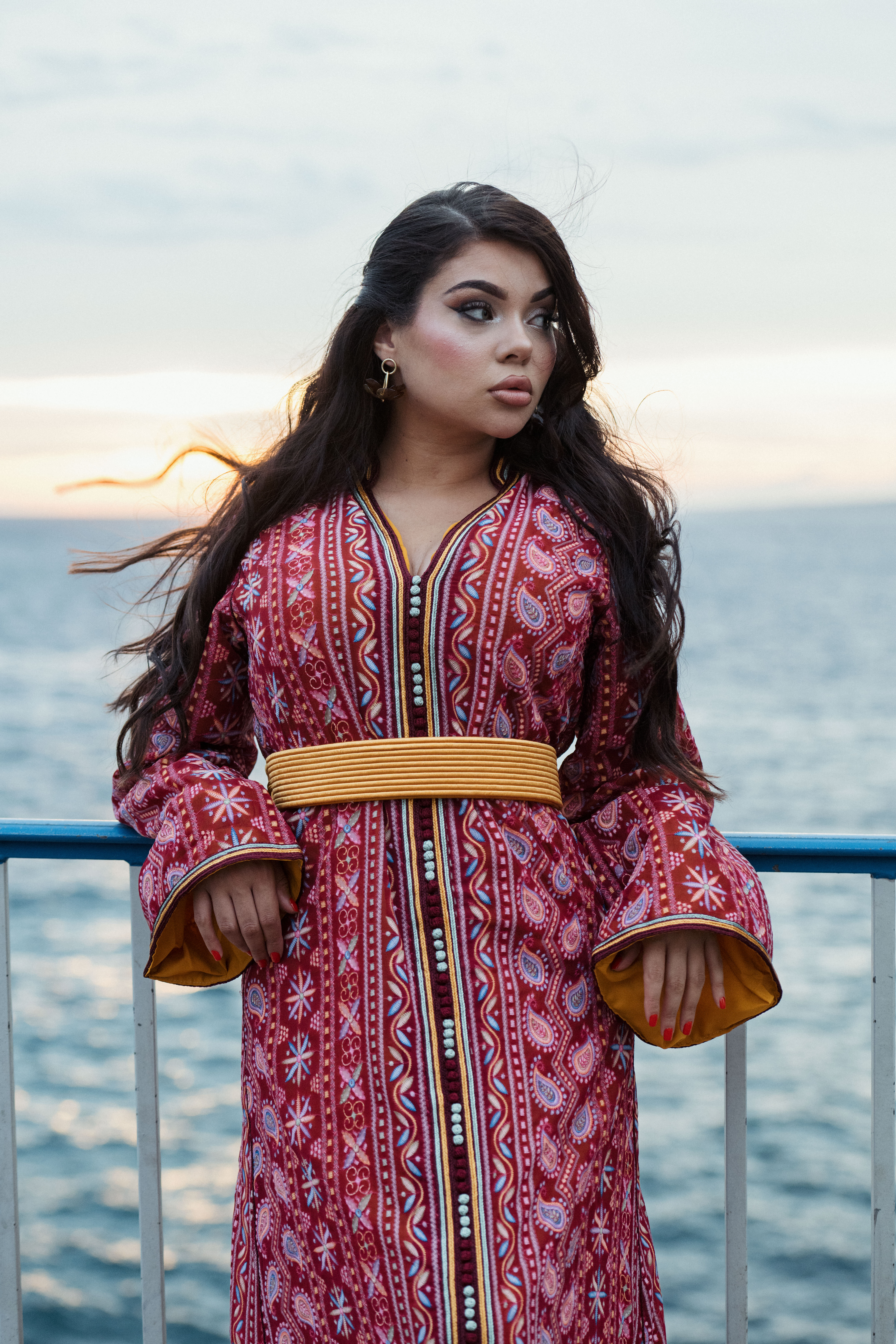 CAFTAN SAREE - BORDEAUX – Image 2